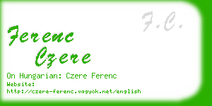 ferenc czere business card